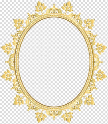 Light Glasses frame Lens, Oval Decorative Border Frame , yellow floral frame transparent background PNG clipart