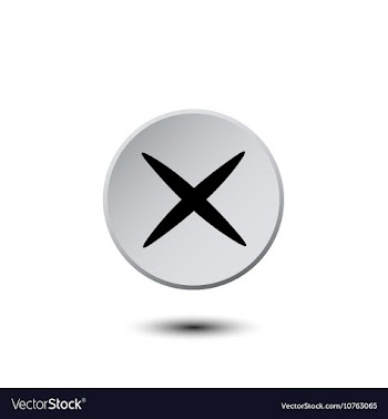 Light gray button with a black cross vector image