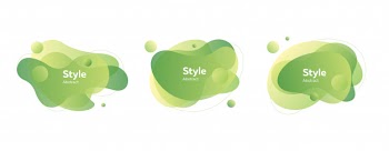 Light green bubble badges Free Vector