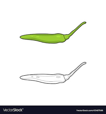 light green chili pepper coloring page