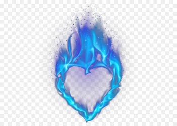Light Heart Flame - Blue heart-shaped flame 