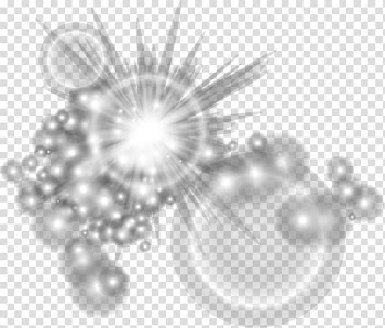Light illustration, Pearl Black and white Material , White halo light effect transparent background PNG clipart