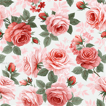 Light Pink Rose Floral Seamless Pattern