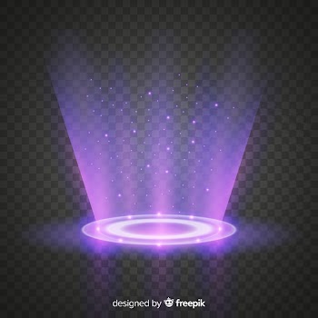 Light portal effect with transparent background Free Vector
