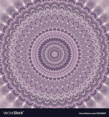 Light purple bohemian mandala fractal background vector image