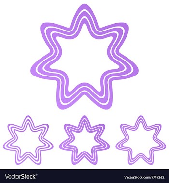 Light purple star logo design set vector image