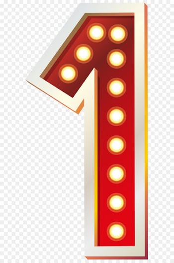 Light Red Clip art - Red Number One with Lights PNG Clip Art Image 