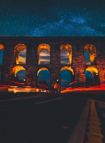 Light Streaks On An Arched Wall