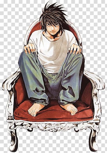 Light Yagami Death Note: Blanc et Noir Art, Anime transparent background PNG clipart