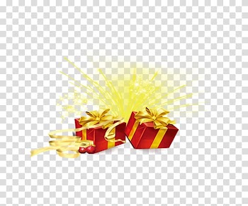 Light Yellow Red Gift, Gift transparent background PNG clipart