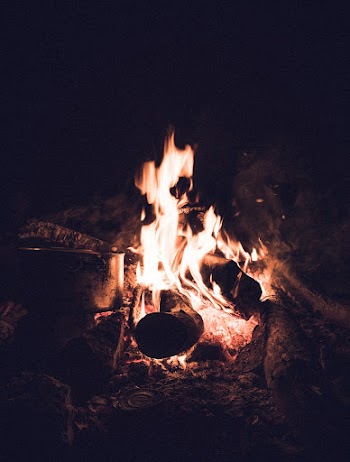 Lighted Bonfire