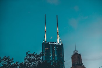 Lighted Building