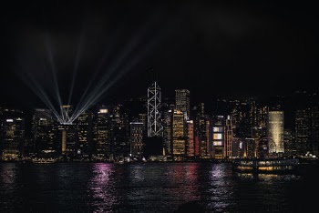 Lighted Buildings at Night