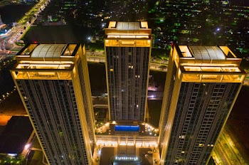 Lighted Buildings At Night