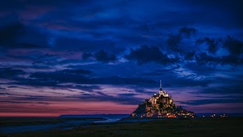 Lighted Castle at Night
