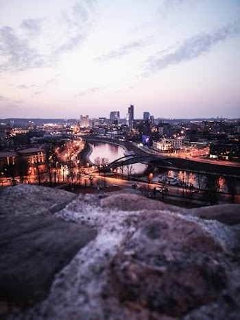 Lighted City Under White Sky