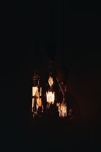lighted clear glass lamp