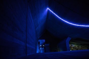 lighted concrete ceiling