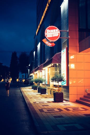 Lighted Dinner Shop Signage