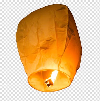 Lighted orange sky lantern illustration, Paper Light Sky lantern, Paper lamps transparent background PNG clipart