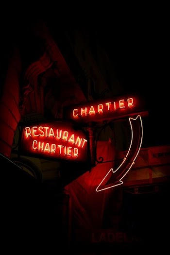 lighted red chartier LED signage