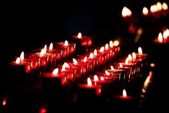 Lighted Tealight Candles