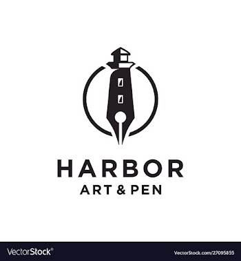 Lighthouse and pen logo design inspiration vector image
