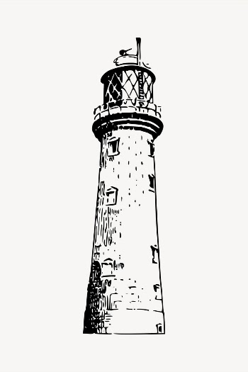 Lighthouse clipart, vintage hand drawn | Free Vector - rawpixel
