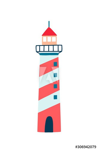 Lighthouse flat vector illustration