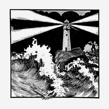 Lighthouse in storm hand drawn | Free Photo - rawpixel