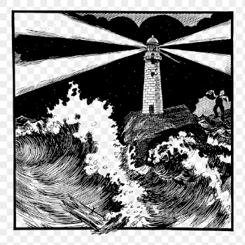 Lighthouse in storm png sticker | Free PNG - rawpixel