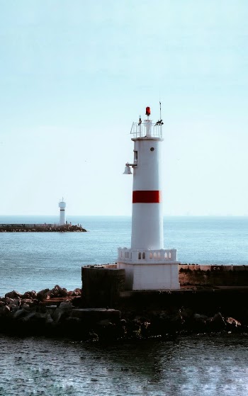 Lighthouse on Rocky Coast