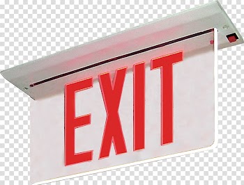 Lighting Light-emitting diode LED lamp Exit sign, exit transparent background PNG clipart
