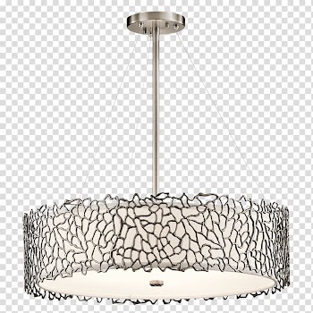Lighting Silver Pewter Chandelier, hanging lights transparent background PNG clipart
