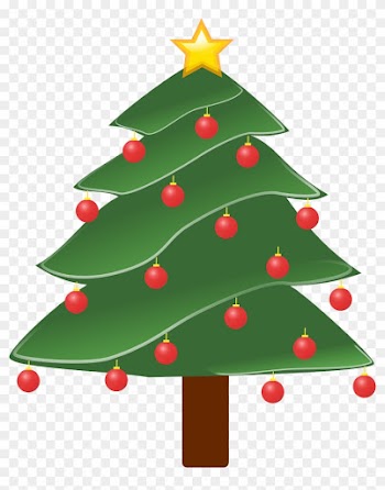 Lightly Decorated Evergreen 1 Christmas Xmas Tree Peace - Pine Tree Clip Art
