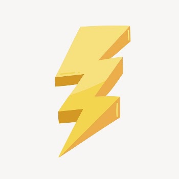 Lightning bolt clipart, cute cartoon | Free PSD Illustration - rawpixel