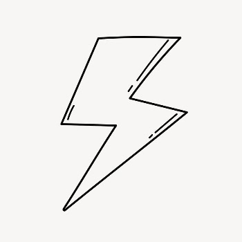 Lightning bolt doodle clipart, cute | Free PSD Illustration - rawpixel