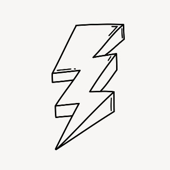 Lightning bolt doodle clipart, cute | Free PSD Illustration - rawpixel