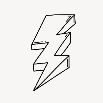Lightning bolt doodle collage element, | Free Vector Illustration - rawpixel