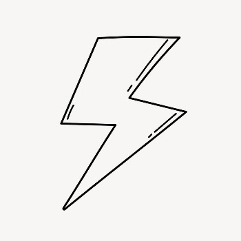 Lightning bolt doodle collage element, | Free Vector Illustration - rawpixel