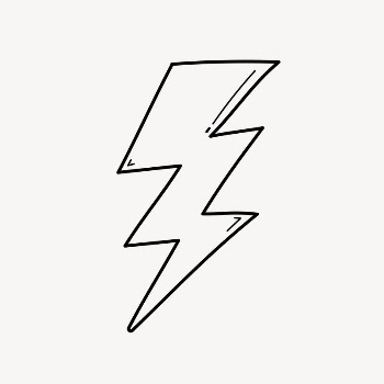 Lightning bolt doodle collage element, | Free Vector Illustration - rawpixel