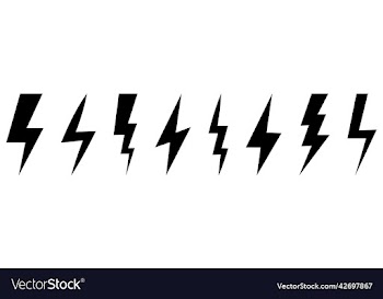 lightning bolt icons set isolated