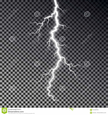 Lightning Bolt Isolated On Dark Checkered Background. Transparent ...