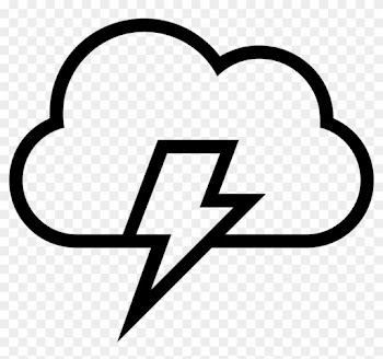 Lightning Bolt On A Cloud Stroke Weather Symbol Of - Wolke Blitz Icon