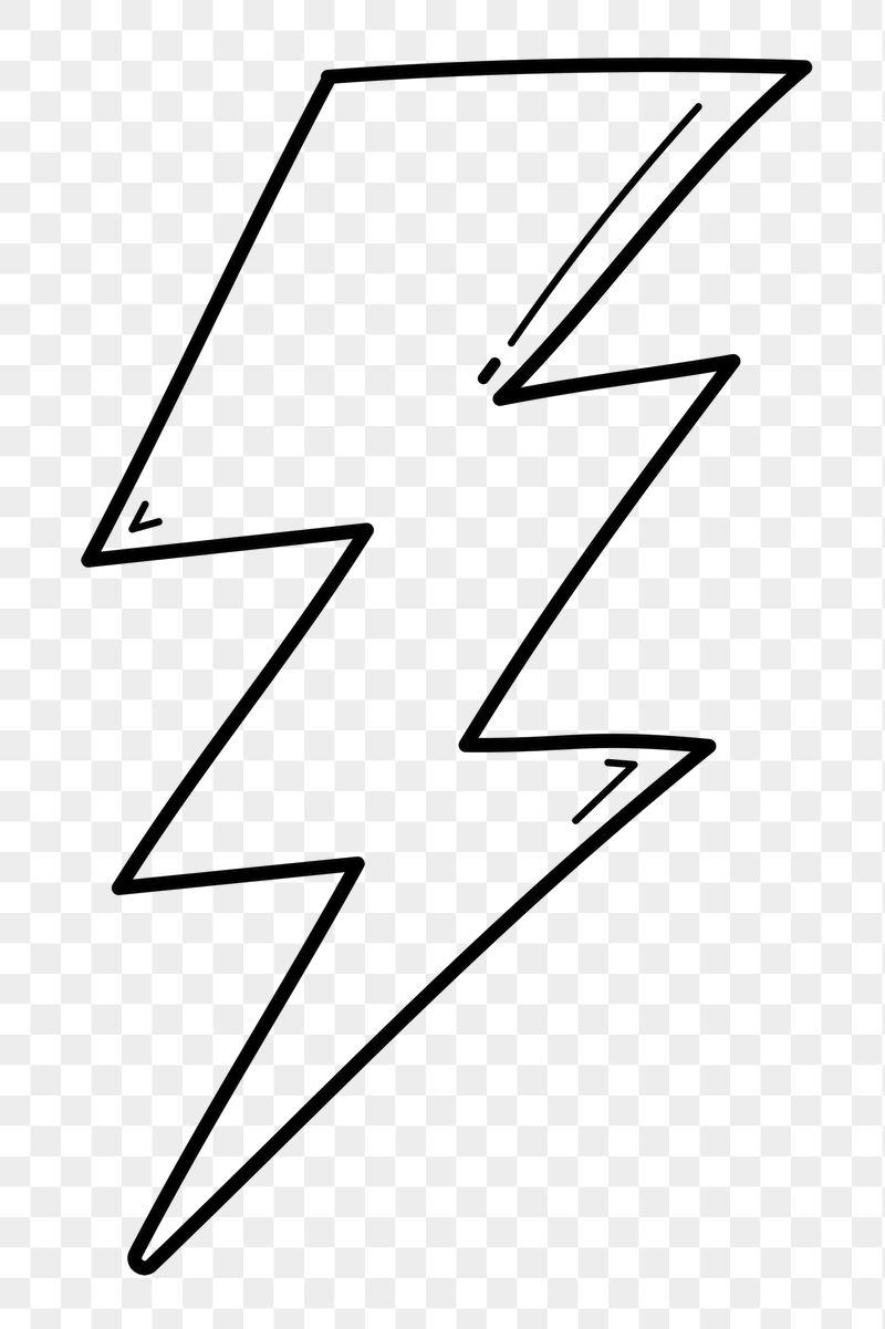 Lightning bolt png doodle sticker, | Free PNG Illustration - rawpixel