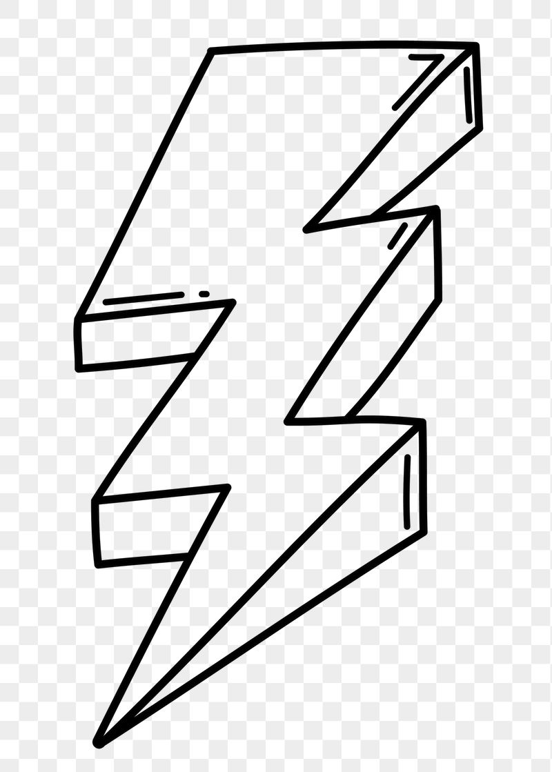 Lightning bolt png doodle sticker, | Free PNG Illustration - rawpixel