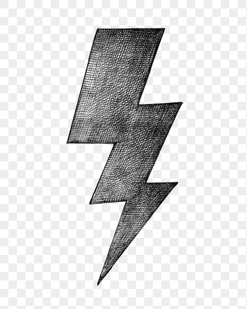 Lightning bolt png vintage sticker | Free PNG - rawpixel