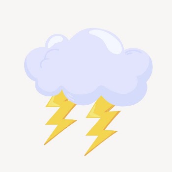 Lightning cloud clipart, cute cartoon | Free PSD Illustration - rawpixel