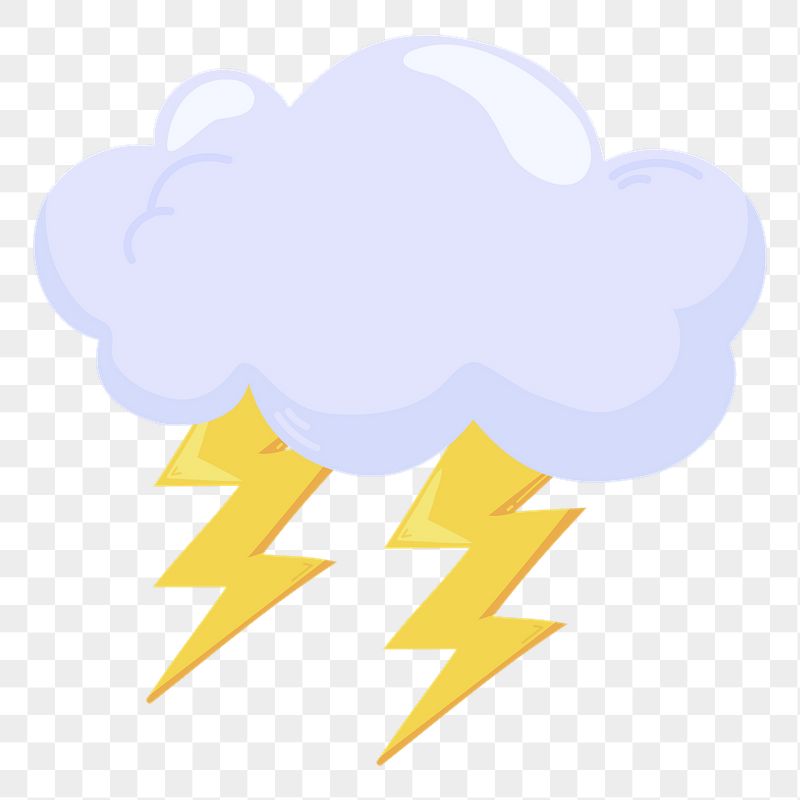 Lightning cloud png sticker, cute | Free PNG Illustration - rawpixel