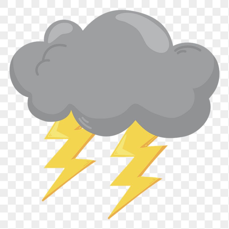 Lightning cloud png sticker, cute | Free PNG Illustration - rawpixel